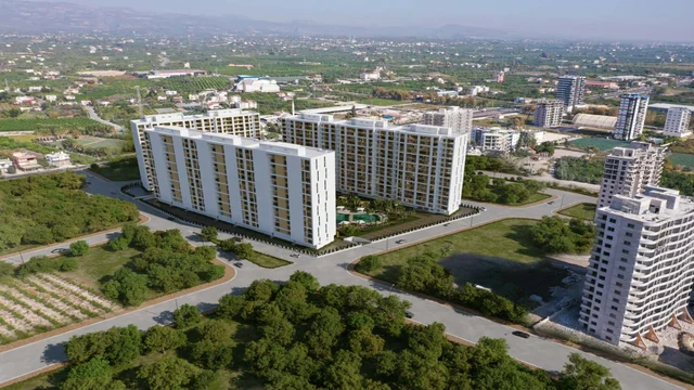 2 i 1 Spavaća Apartmana na Prodaju u Mersin Erdemli s Bazenom i Blizu Plaže