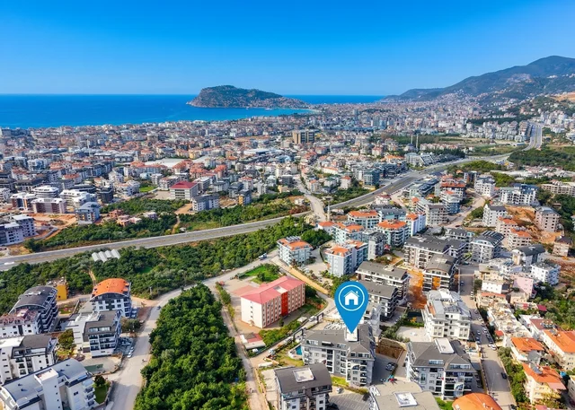Gemeubileerd 1+1 appartement te koop in Oba, Alanya
