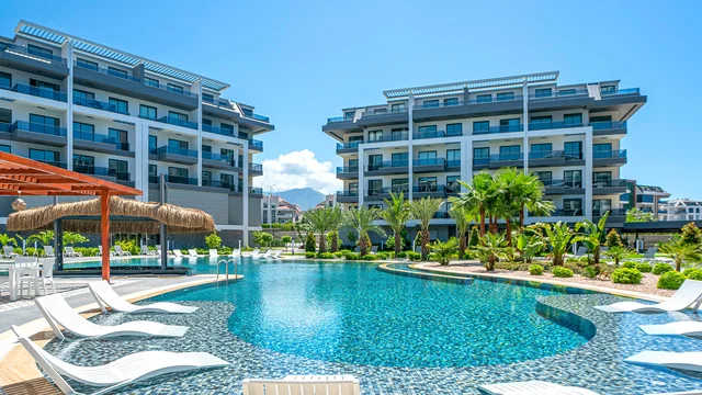 Uniek 2+1 appartement te koop in het grootste complex in Oba, Alanya